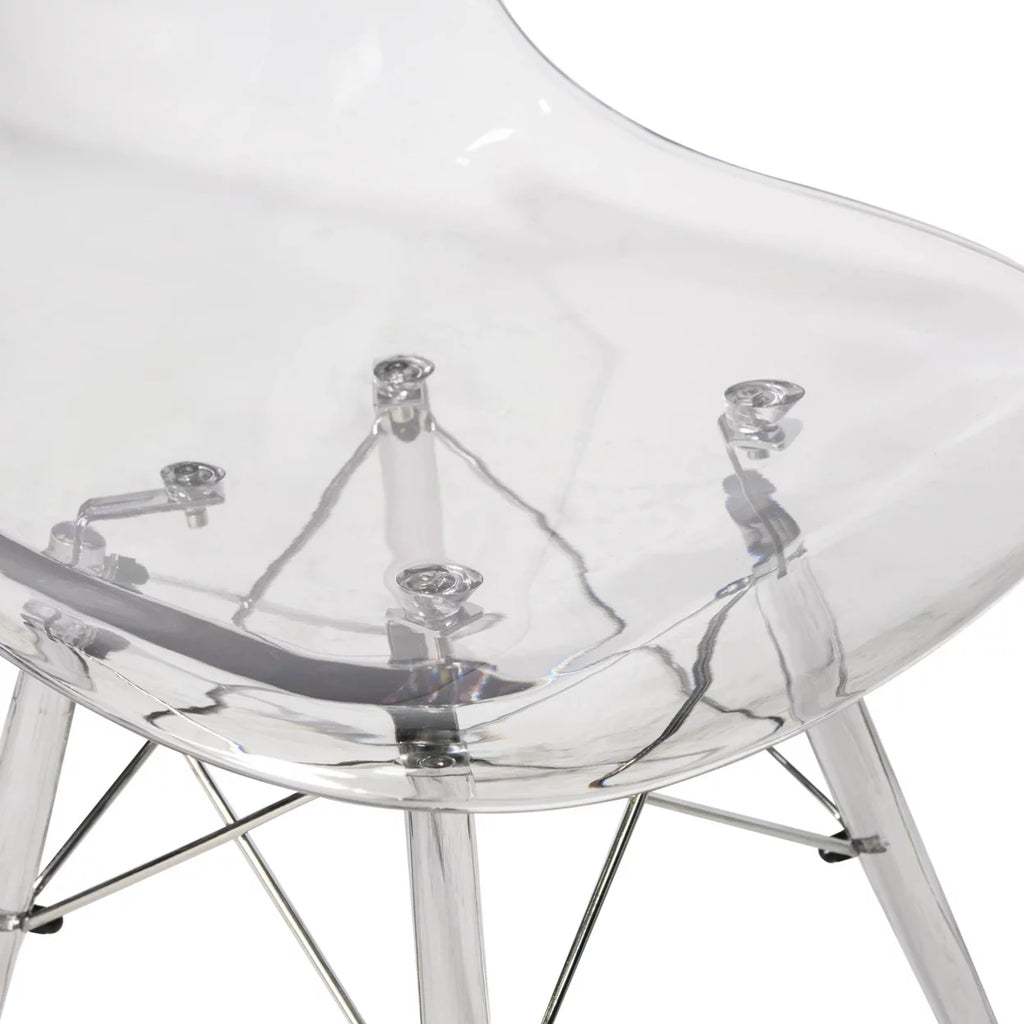 Dover Molded Side Chair with Acrylic Base, Set of 4 - Clear