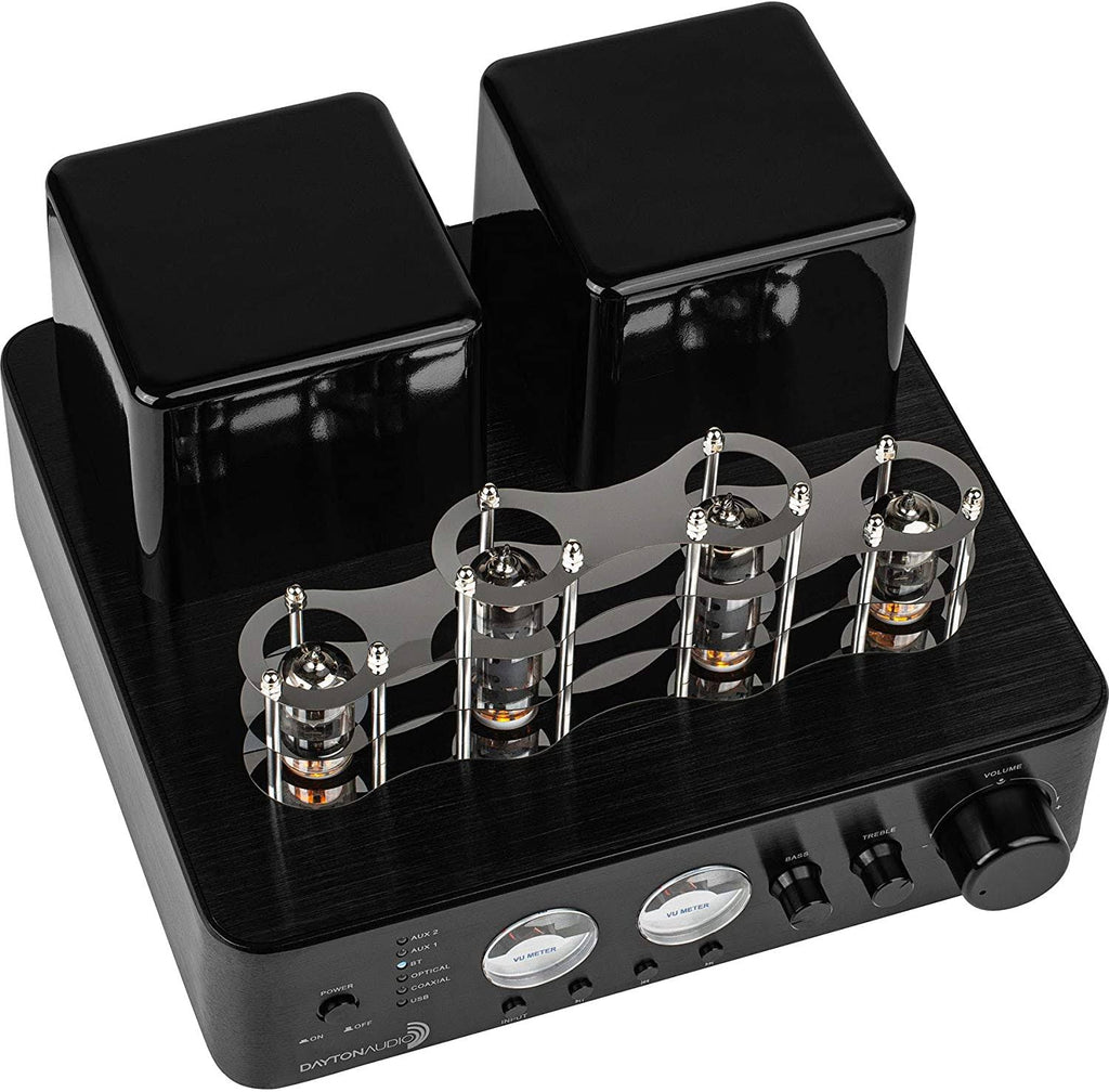 Dayton Audio HTA100BT Hybrid Stereo Tube Amplifier with Bluetooth USB AUX Phono in SUB Out 100W 2024 Best Sellers