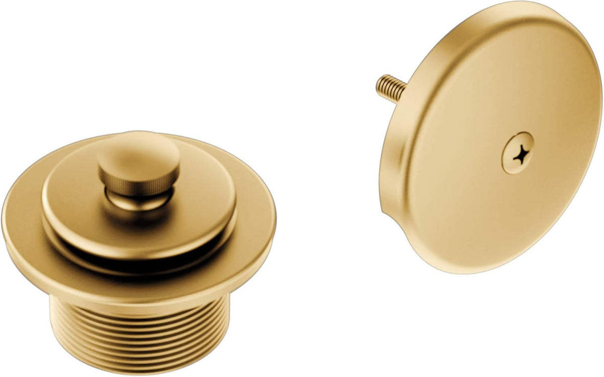 Moen T90331BN Push-N-Lock Tub and Shower Drain Kit with 1.5 Inch Threads, Brushed Nickel