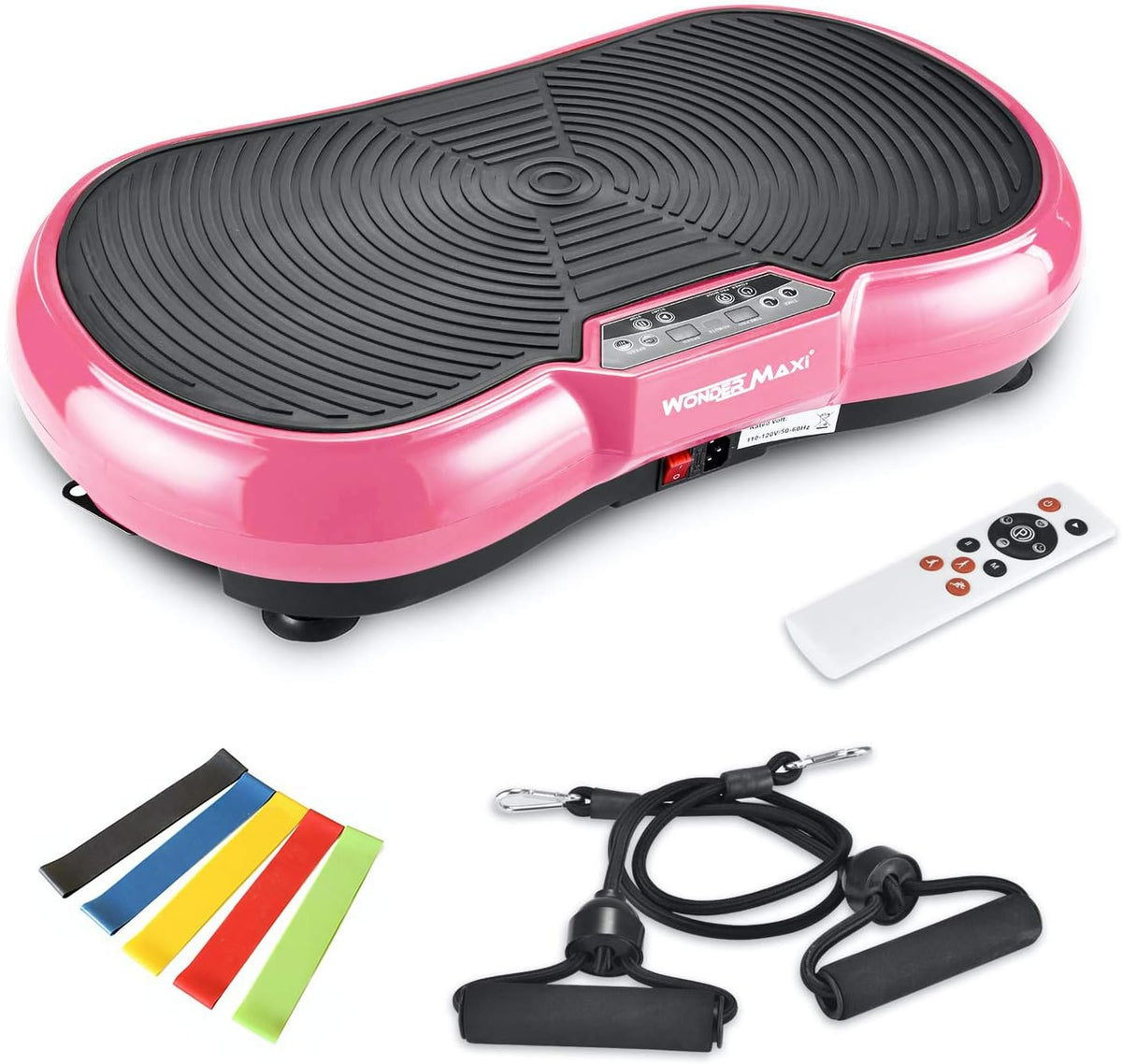 Wonder Maxi 3D Vibration Plate Exercise Machine, Whole Body Workout Vibration Fitness Platform with Dual Motor Oscillation?? Remote Control and Resistance Bands for Weight Loss Toning