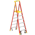Werner PD6206-4C Podium Stepladder,6 Ft,fiberglass,300 lb