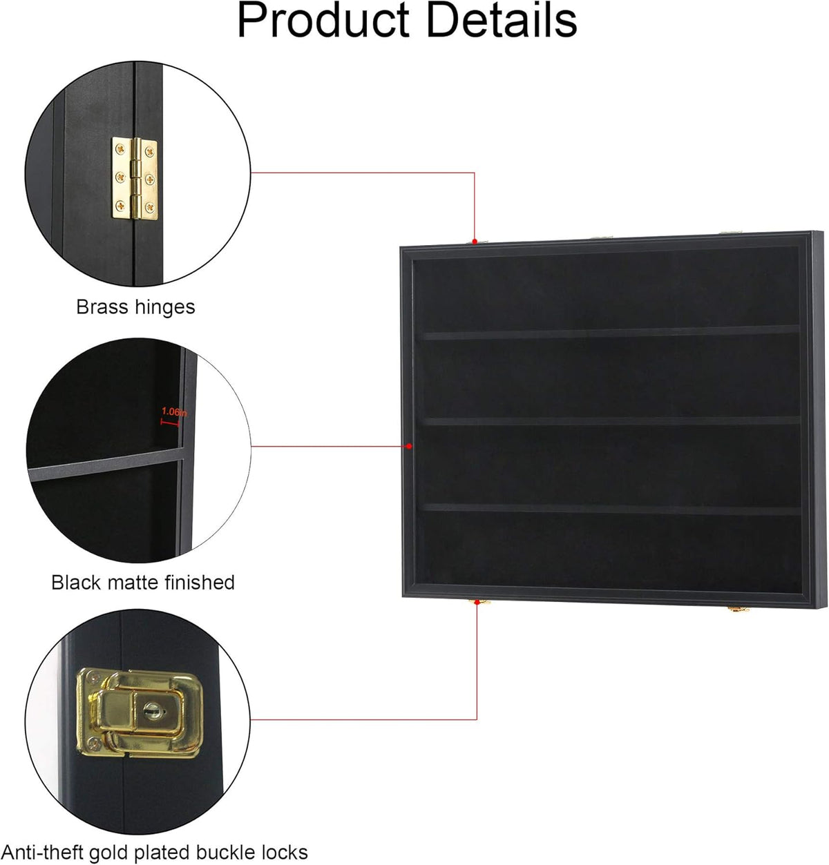 35 Graded Sports Card Display Case - Baseball Card Display Frame with UV Protection Clear View Lockable Wall Cabinet for Basketball Collectible Trading Card Black Finish