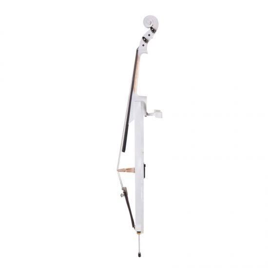 Cecilio CECO-2WH Full Size 4/4 Ebony Electric Silent Pearl White Cello in Style 2 +Soft Case, Bow u0026 Accessories