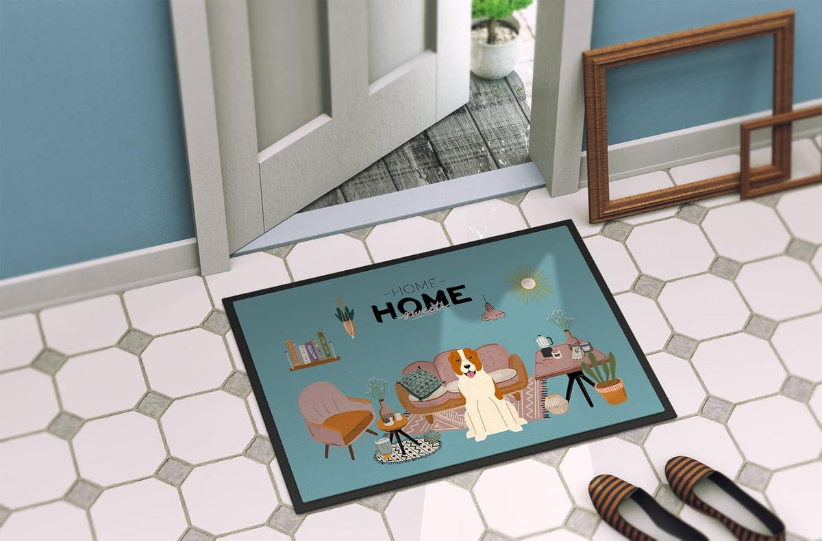 Caroline's Treasures CK7894MAT Central Asian Shepherd Dog Sweet Home Doormat 18x27 Front Door Mat Indoor Outdoor Rugs for Entryway, Non Slip Washable Low Pile, 18H X 27W