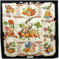 Pre-Owned Salvatore Ferragamo Ferragamo Silk Scarf Muffler Black x Ivory Tori Salvatore Women's (Good)