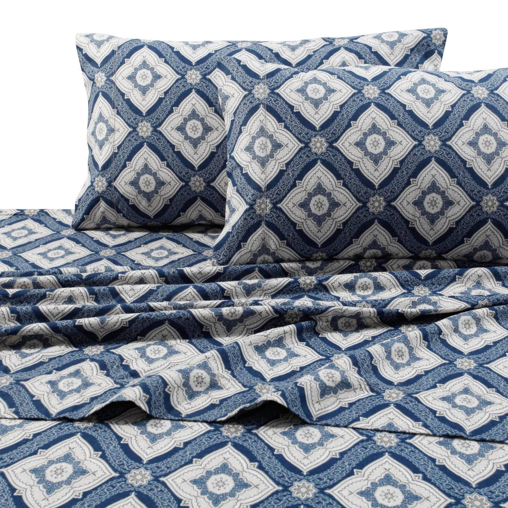 200-gsm Damask Printed Deep Pocket Flannel Sheet Set King