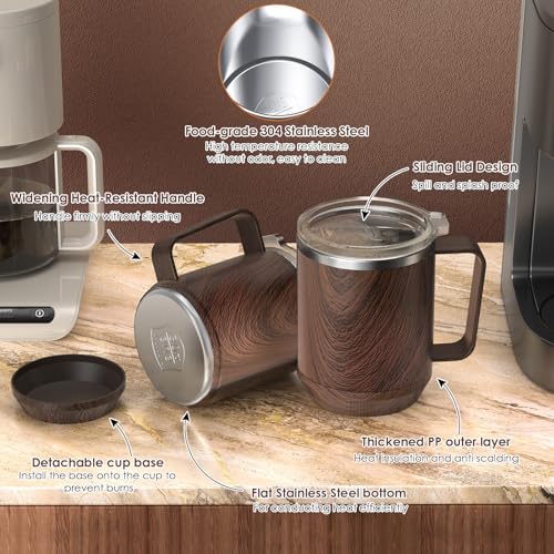 Coffee Mug Warmer & Mug Set for Desk, Electric Coffee Cup Warmer with 16oz Heated Mug, Smart Coffee Heater with Auto Shut Off for Office/Home, Christmas/Birthday/Coffee Gifts for Men & Women,Black