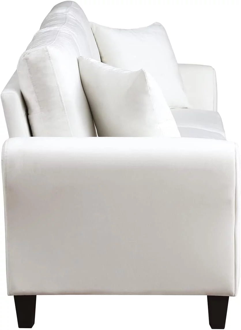 SZLIZCCC Cream Velvet Sofa Three Seater Couch??78 inches Long Sofas,Soft Sitting Sofa??Couches for Living Room, Apartment, Bedroom