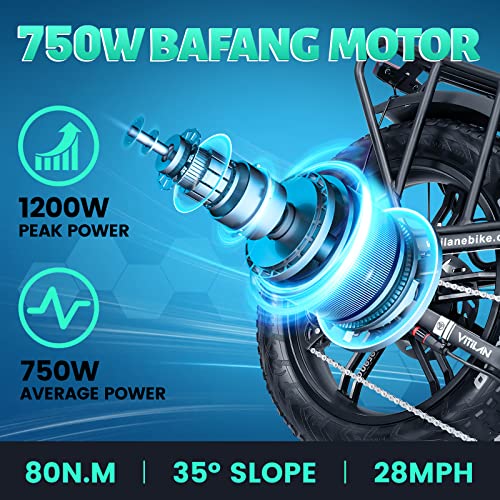 VITILAN i7 Pro Electric Bike Adults Folding 750W BAFANG Motor Fat Tire Ebike Removable 16AH/20AH Cell Battery Full Suspension Electric Bicycle 8-Speed