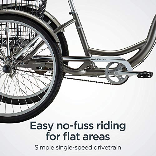 Schwinn Meridian Adult Tricycle with 26-Inch Wheels in Dark Silver