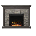Twin Star Home Wall Mantel Electric Fireplace, Gray
