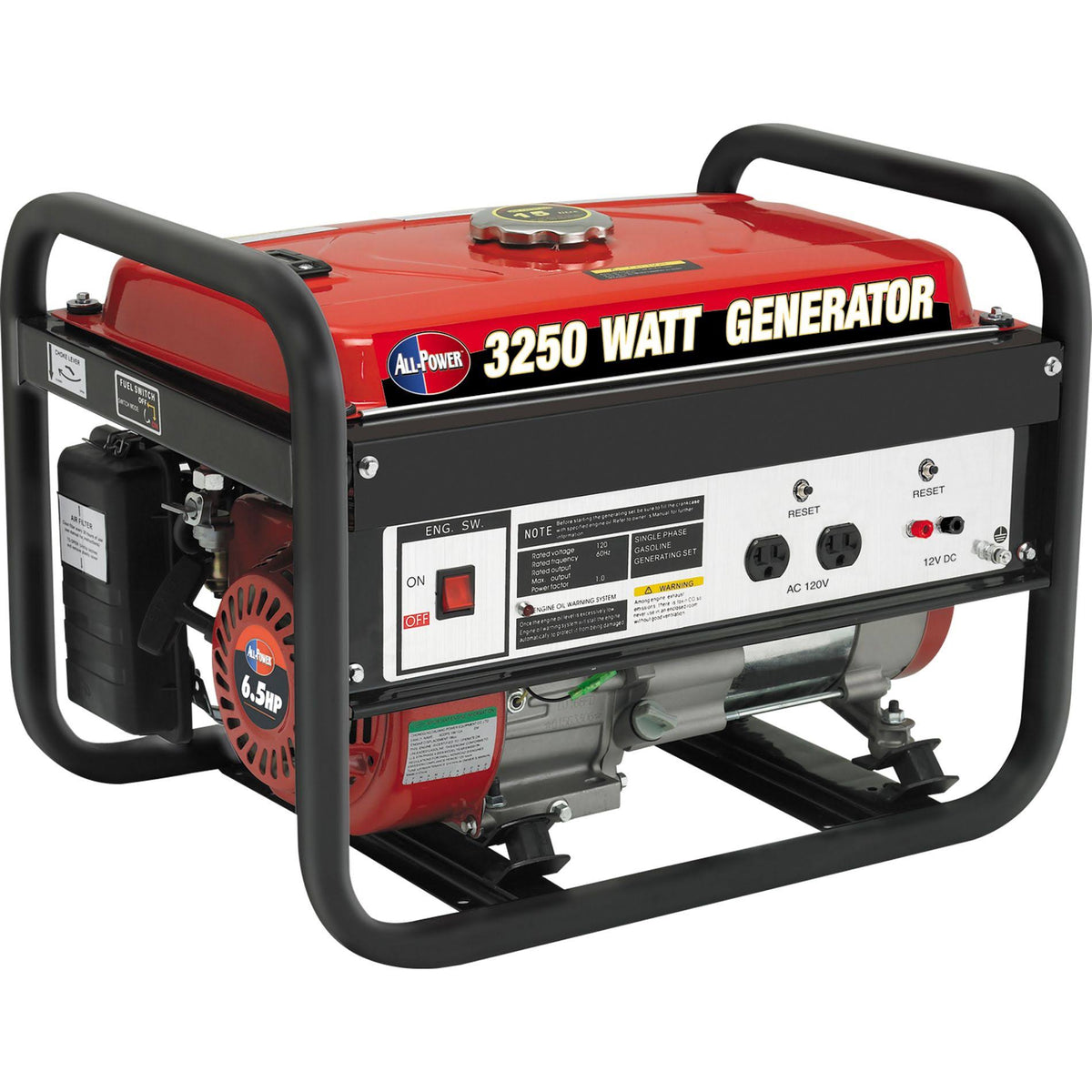 All Power America Portable Generator, 6.5 HP, 3250 Wt