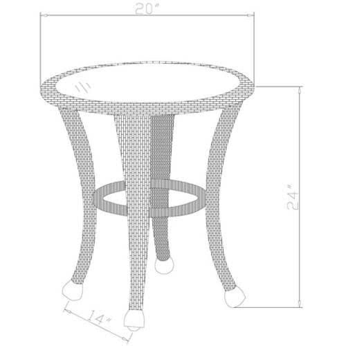 Better Homes and Gardens Azalea Ridge 20x22 Round Outdoor Side Table