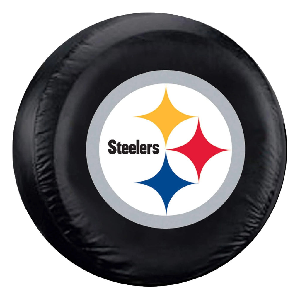 Pittsburgh Steelers Black Logo Tire Cover - Standard Size