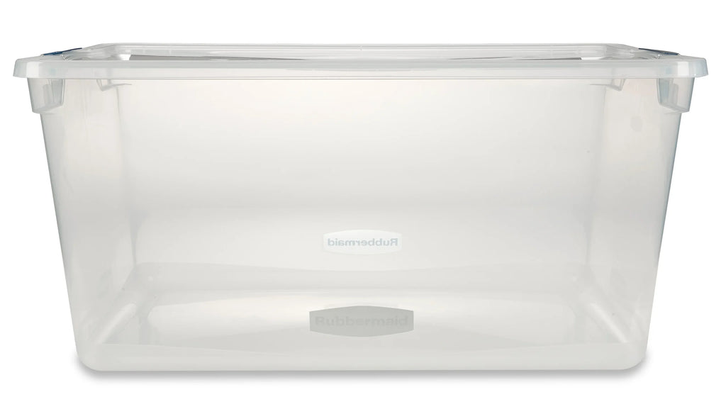 Rubbermaid Clever Store Clears Standard Latch Storage Container, 95 qt, Clear