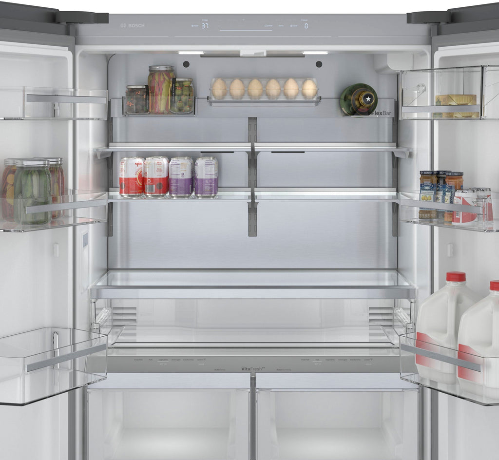 Bosch - 800 Series 21 Cu. Ft. French Door Counter-Depth Smart Refrigerator - Black stainless steel