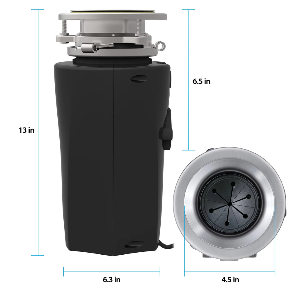 Eco Logic 1/2 HP Garbage Disposal with Attached Power Cord 10-US-EL-5-3B