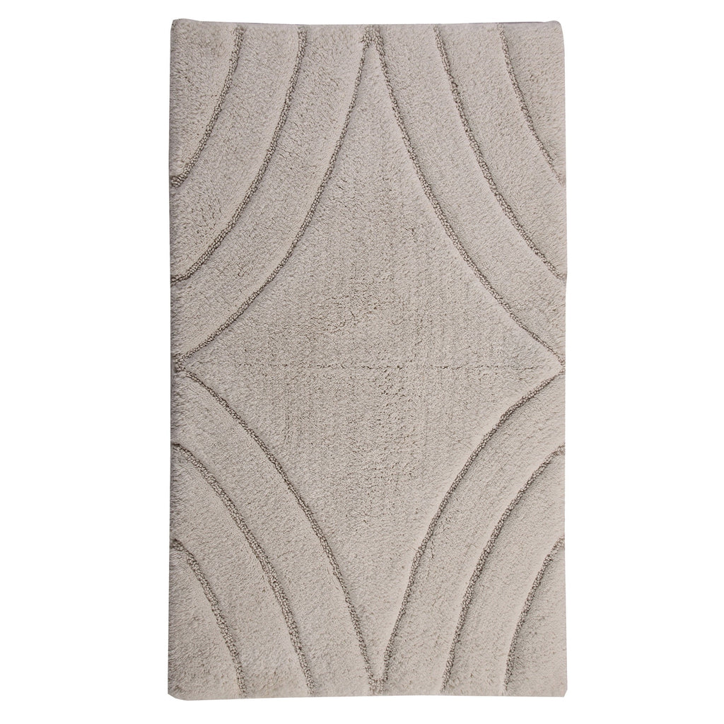 Knightsbridge Diamond 220 GSF Non Skid Back Bath Rug 17 x 24 - Ivory