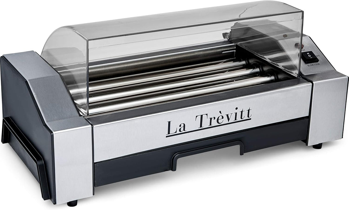 La Trevitt Hot Dog Roller- Sausage Grill Cooker Machine- 6 Hot Dog Capacity - Commercial and Household Hot Dog Machine for Family Use