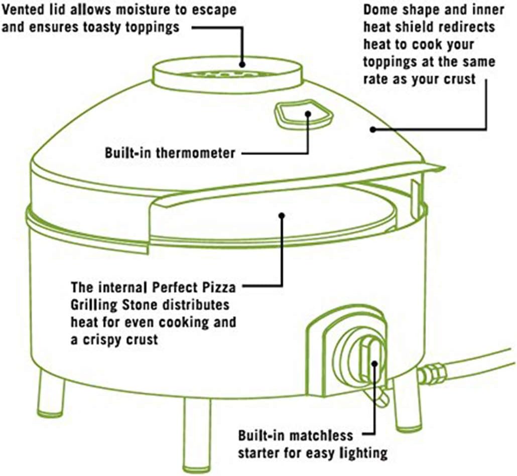 Pizzacraft Pizzeria Pronto Portable Outdoor Pizza Oven, Lightweight, Portable & Safe On Any Surface