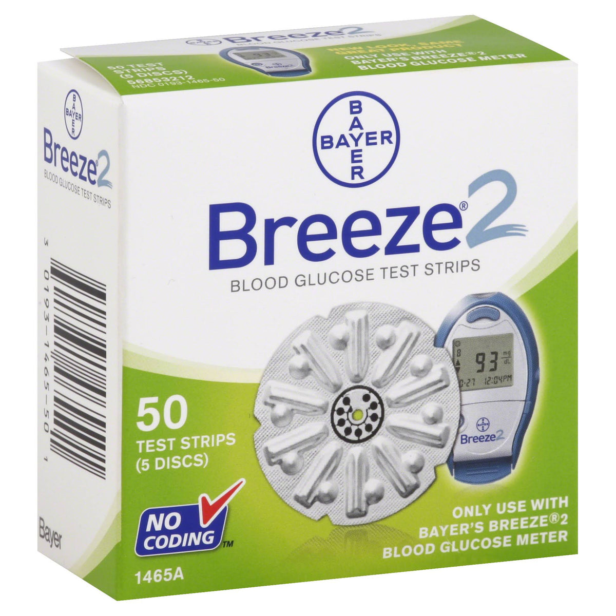 Bayer Breeze 2 Blood Glucose Test Strips 50 strips