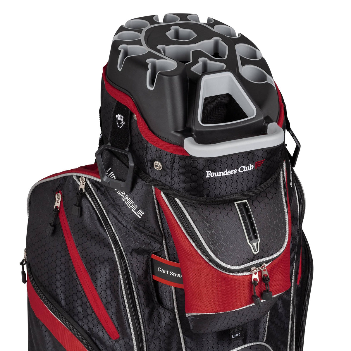 Founders Club Premium 14 Way Cart Bag - Red