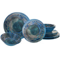 Certified International Radiance Teal Melamine 12 PC Dinnerware Set