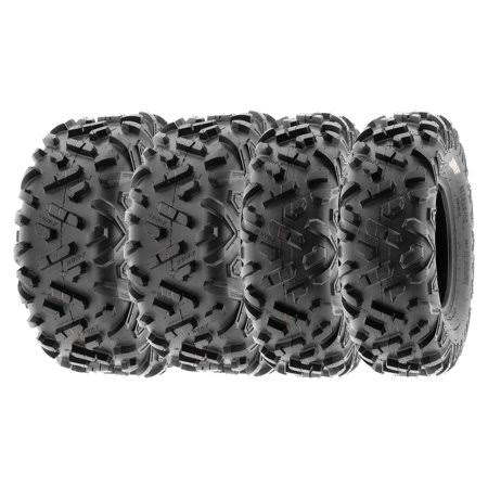 Sunf All Terrain ATV UTV Tires 25x8-12 25x10-12 6 PR A051 (Complete Full Set of 4), Black