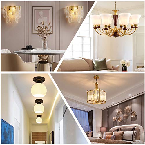 KLG E12 LED Candelabra Bulb 4W Equivalent to 40W T3/T4 E12 Candelabra Base Bulbs, Daylight White 5000K for Ceiling Fan, Chandelier AC120V, Not Dimmable 6 Pack