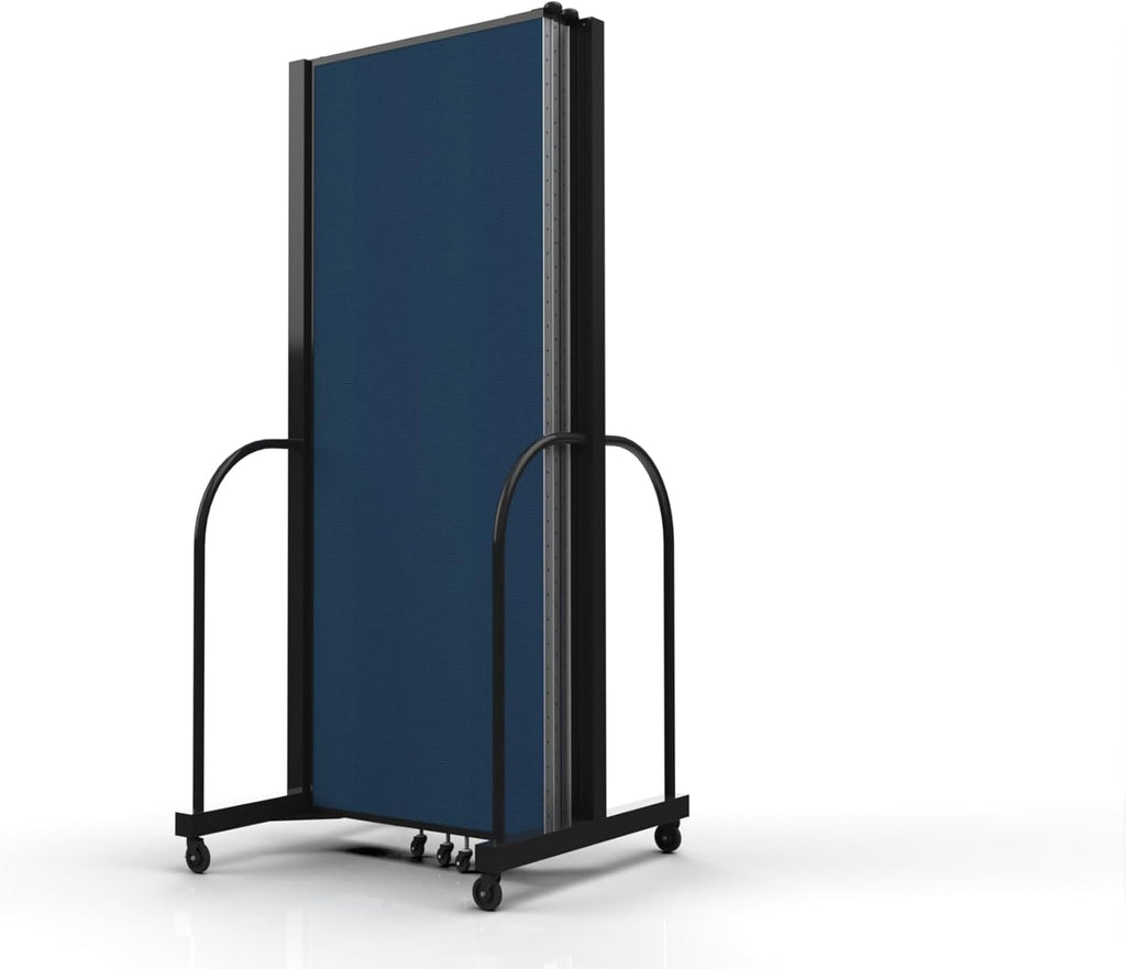 Standard Room Divider with Metal Frame, Folding Portable Partition Privacy Walls for Schools and Offices 7'6 Tall x 8'7 Wide Navy