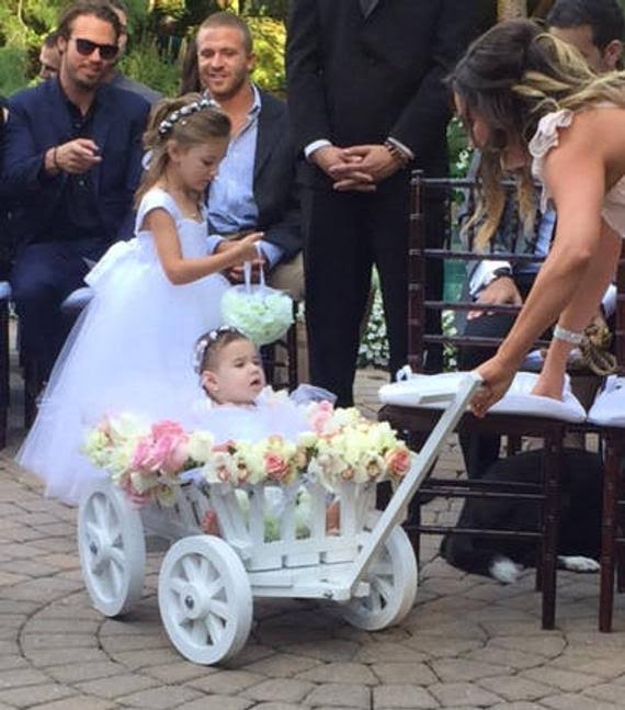 Small Flower Girl Wedding Wagon - Gloss White or Ivory