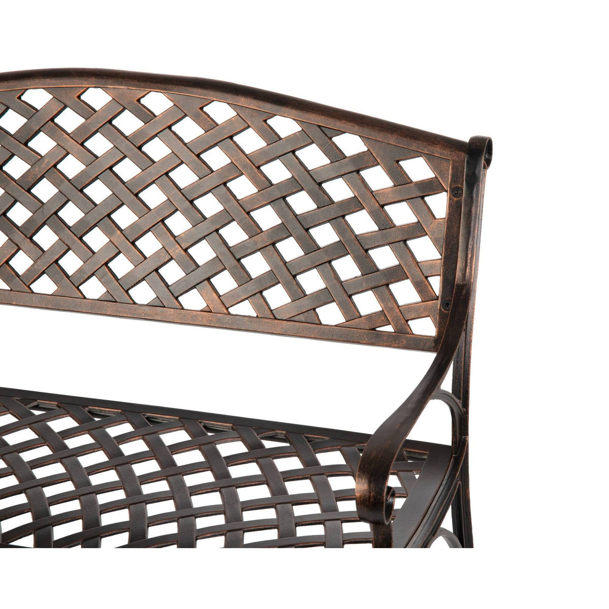 Patio Sense Cast Aluminum Patio Bench, Antique Bronze