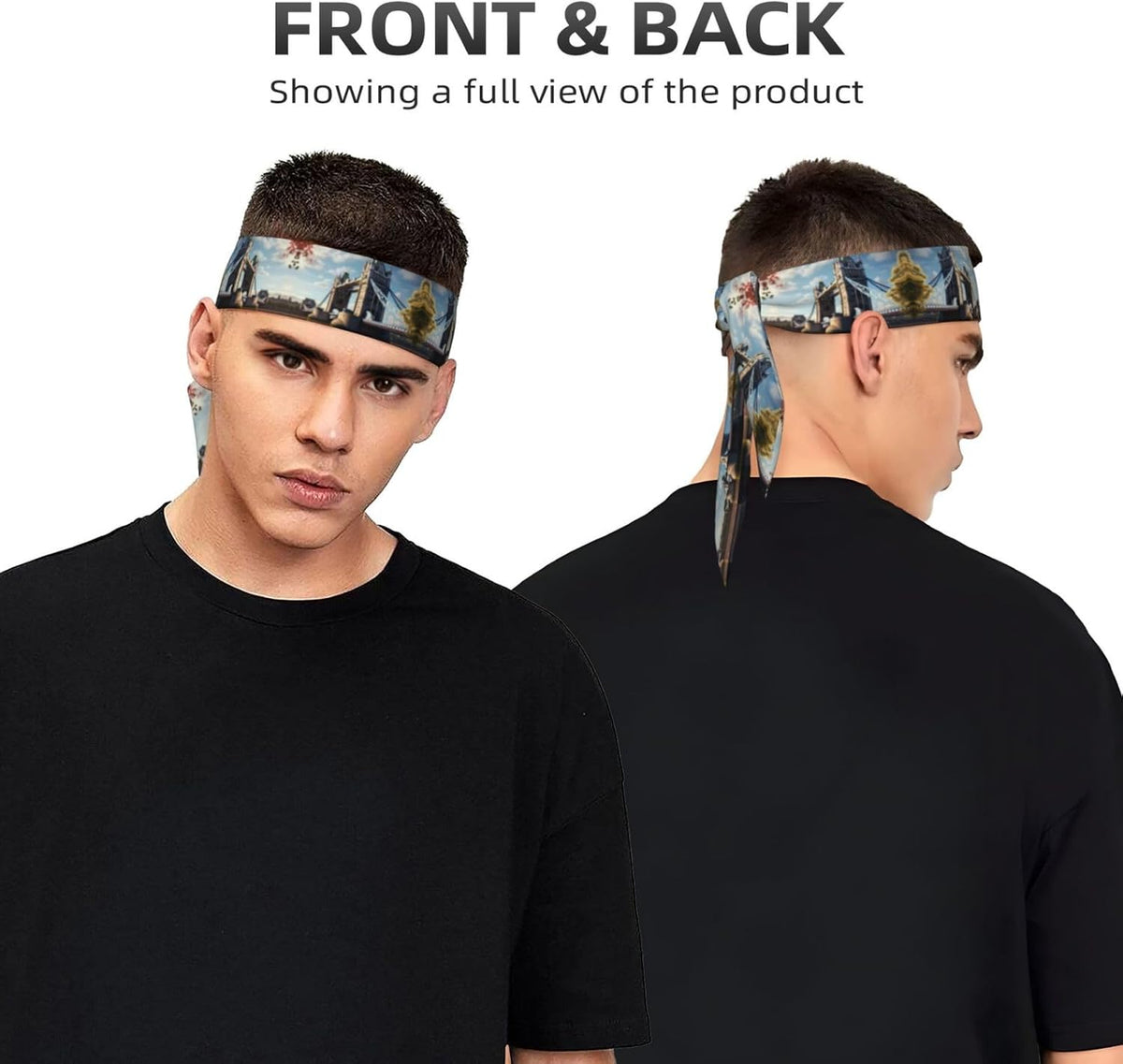 Sports Head Tie Made of Cotton Straps for Men & Women Moisture Wicking Athletic for Running, Gym, Working Out Historic Old Tower Bridge London Picture