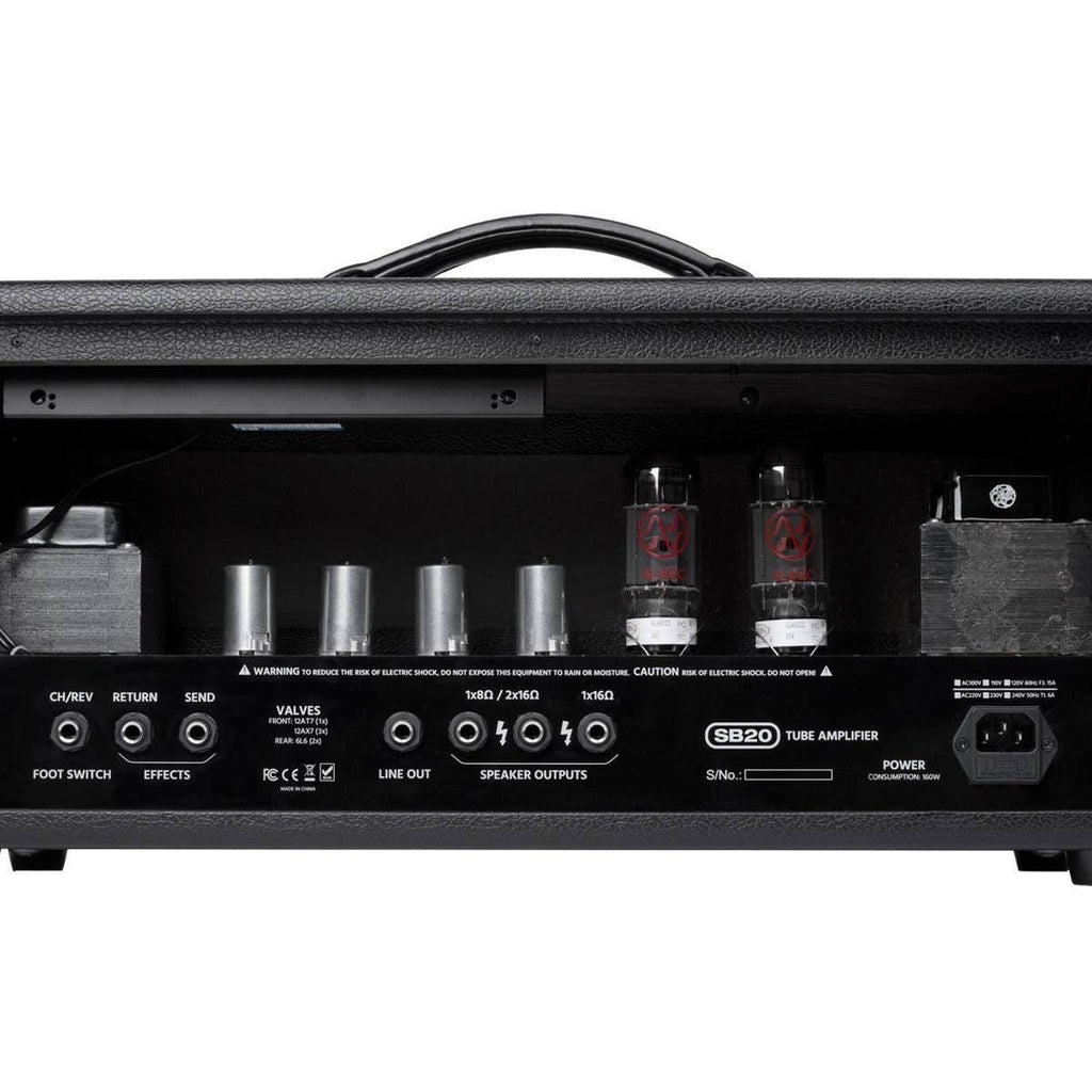 Stage Right by Monoprice SB20 50-Watt All Tube 2-Channel Guitar Amp Head with Reverb