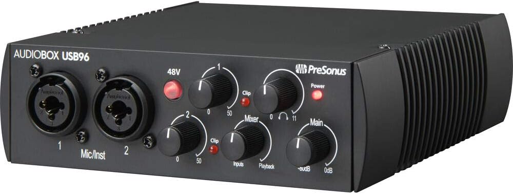 PreSonus AudioBox 96 Audio Interface (May Vary Blue or Black) Full Studio Bundle with Studio One Artist Software Pack, ATOM MIDI/Production Pad Controller, Eris 4.5 BT Pair 2-Way Bluetooth Monitors