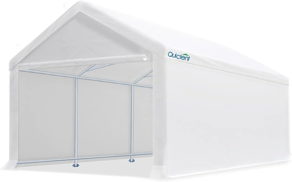 Quictent 10??x20?? Carport Heavy Duty Car Canopy Galvanized Car Shelter with Reinforced Steel Cables and Ground Bars
