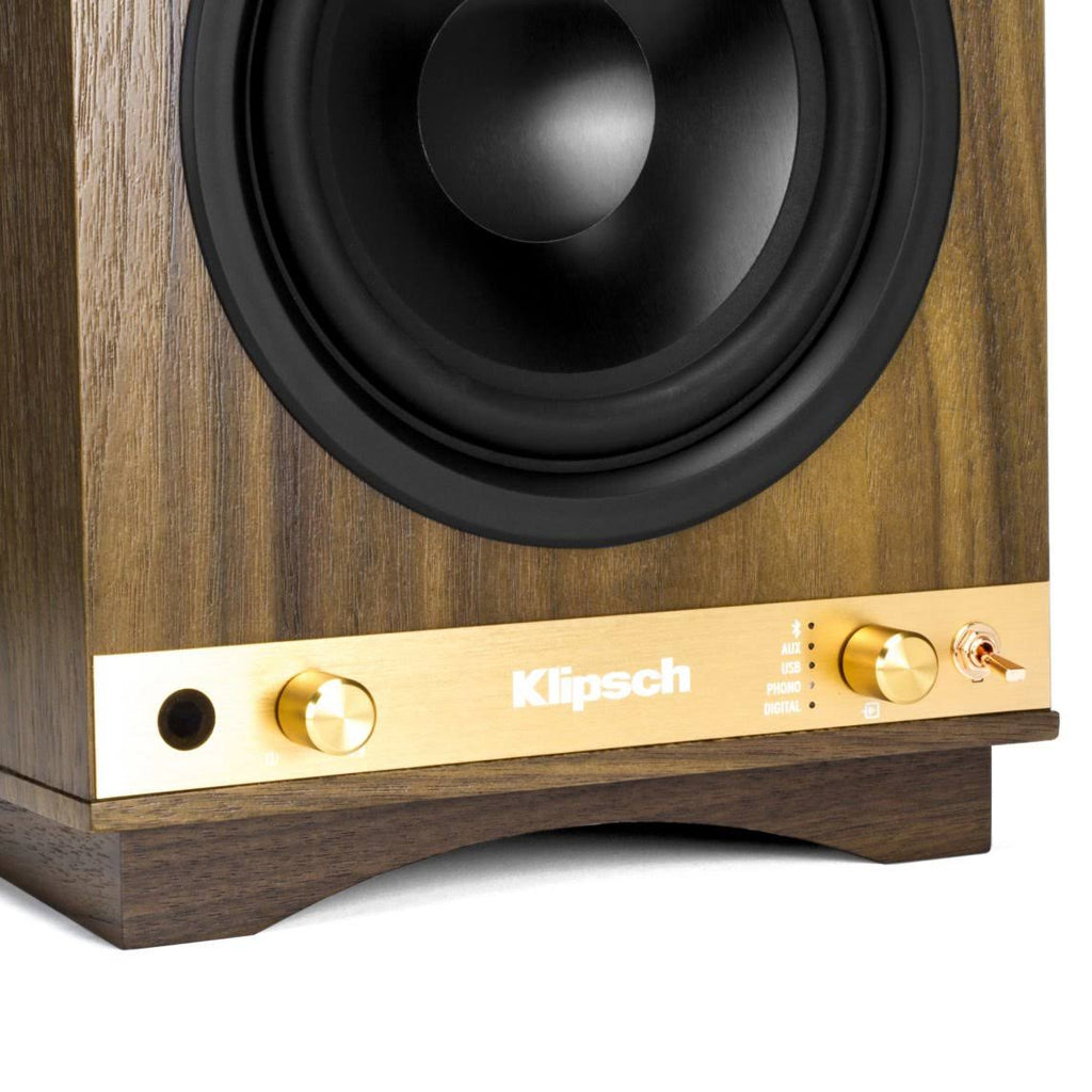Klipsch The Sixes 2-way Table-top Heritage Wireless Series Speakers - 200W RMS - Pair - Wireless - Walnut