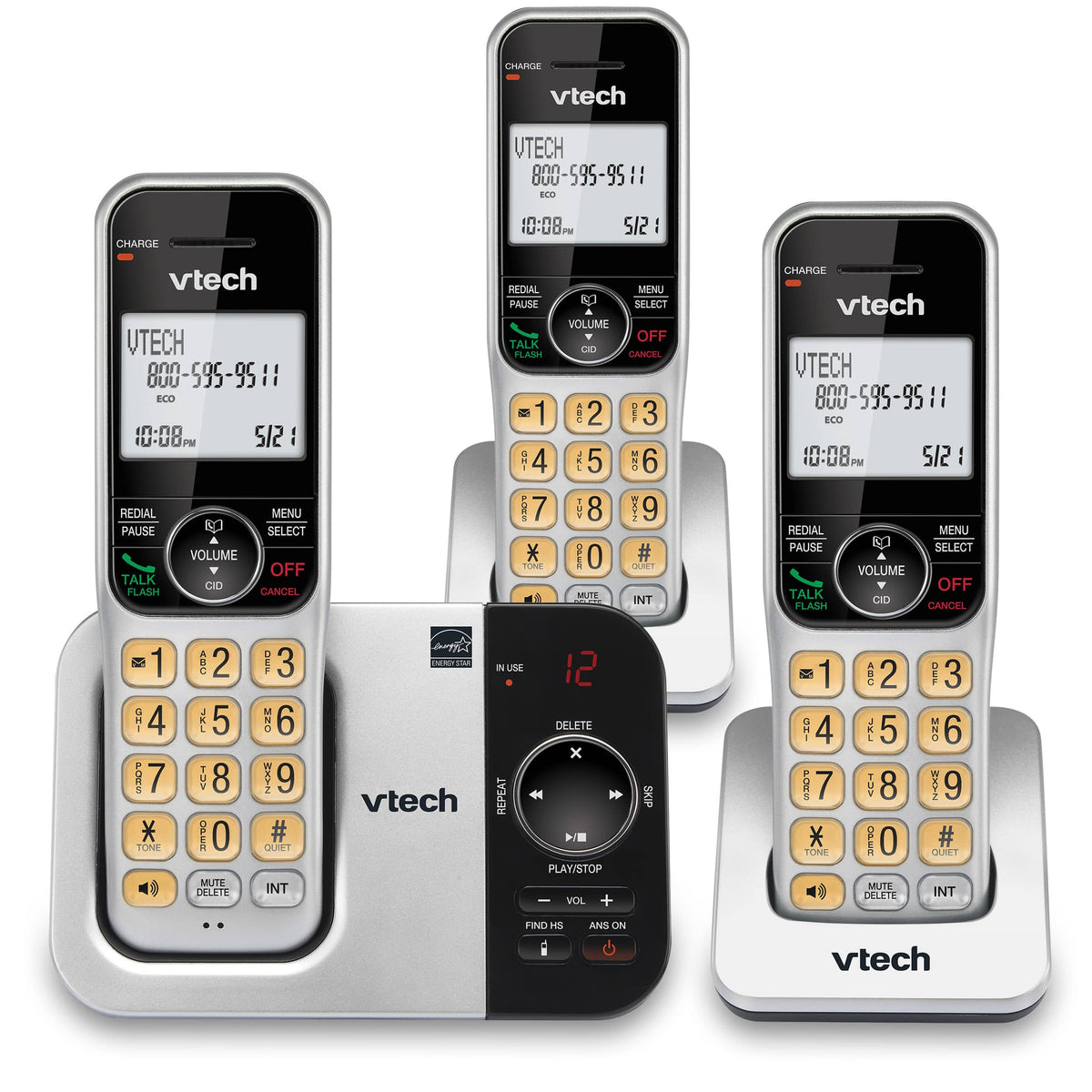 Vtech Dect 6.0 Expandable Cordless Phone with Answering Machine - 3 Handsets (CS5329-3)