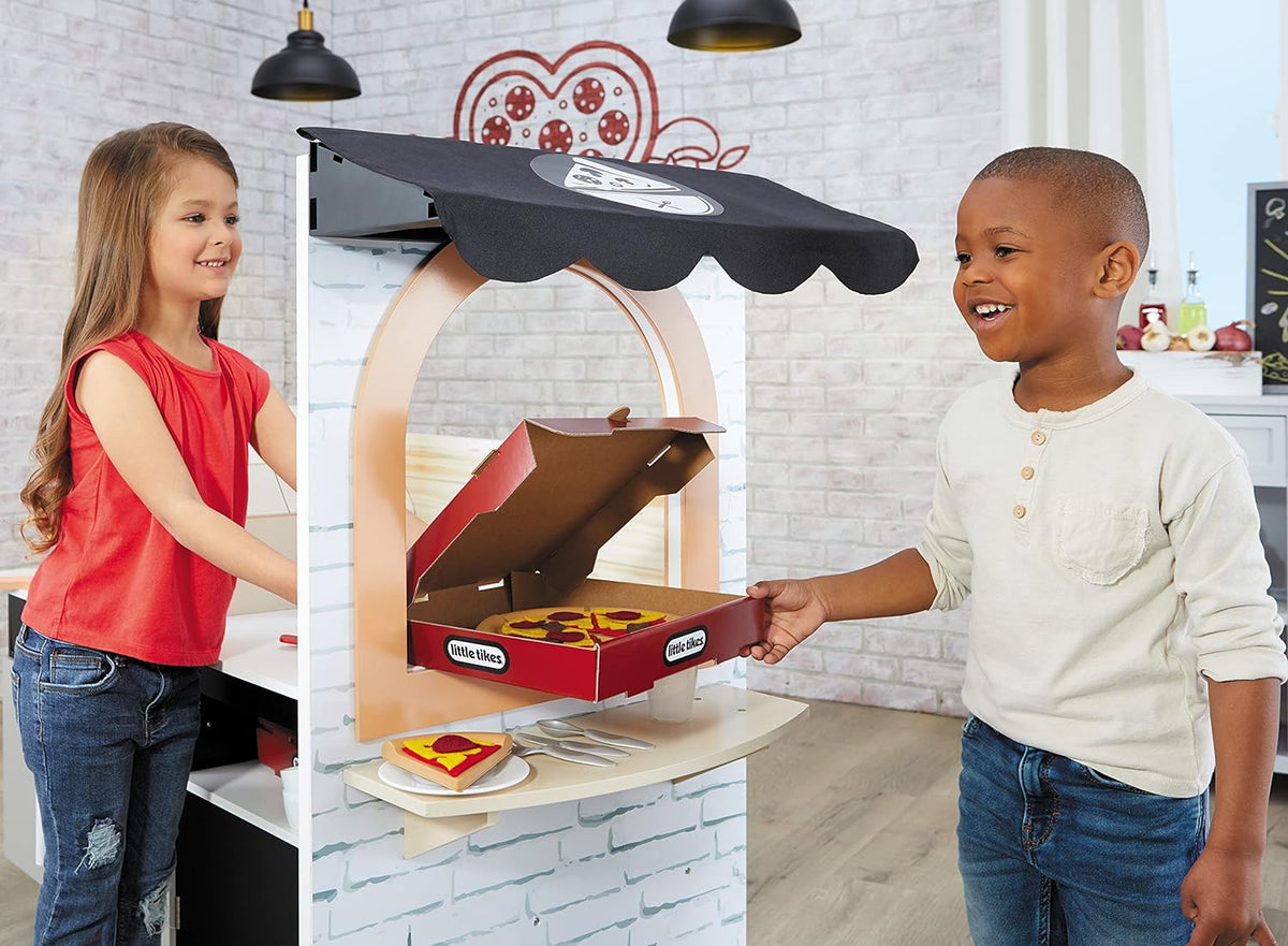 Toys AND Games Little Tikes Real Wood Pizza Restaurant Wooden Play Kitchen Cook and Serve with Realistic Lights Sounds and Dual-Sided Play, 20+ Accessories Set, Gift for Kids, Large Toy for Girls & Boys Ages 3+