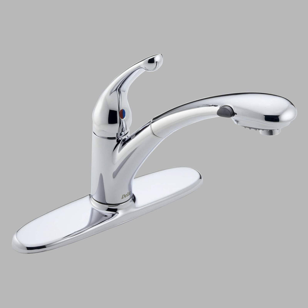 Delta 470-WE-DST Signature Single Handle Pull-Out Kitchen Faucet Chrome