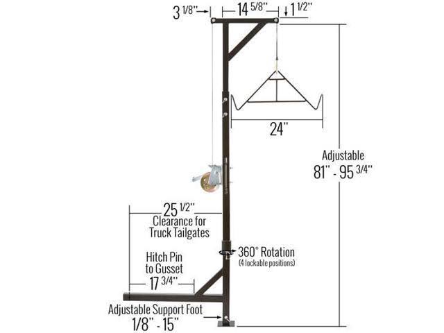 Kill Shot DEER-HOIST-SWIVEL Deluxe Hitch-Mounted Deer Hoist with Swivel u0026 Gambrel - 500 lb.