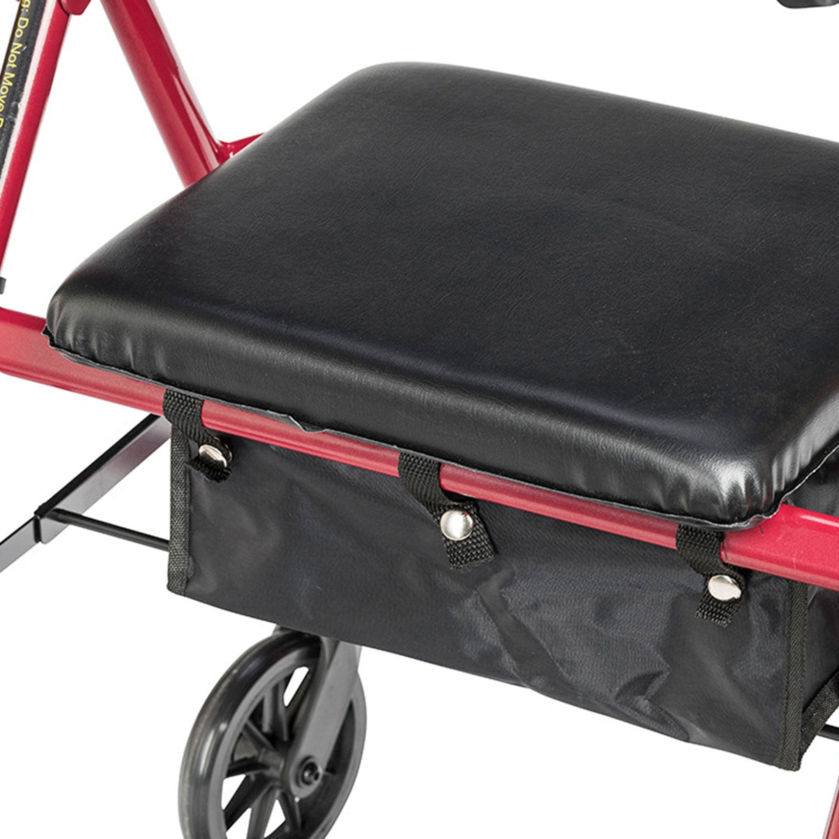 Drive Medical Adjustable Height Aluminum Frame Rollator with 6 Inch Casters, Red?? Last Day For Clearance