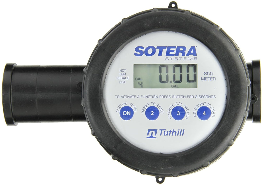Sotera 825 1 2-20 GPM(7-75 LPM) Digital Inline Nutating Disc Poly Chemical Transfer Meter, 125 PSI (8.6 bar)