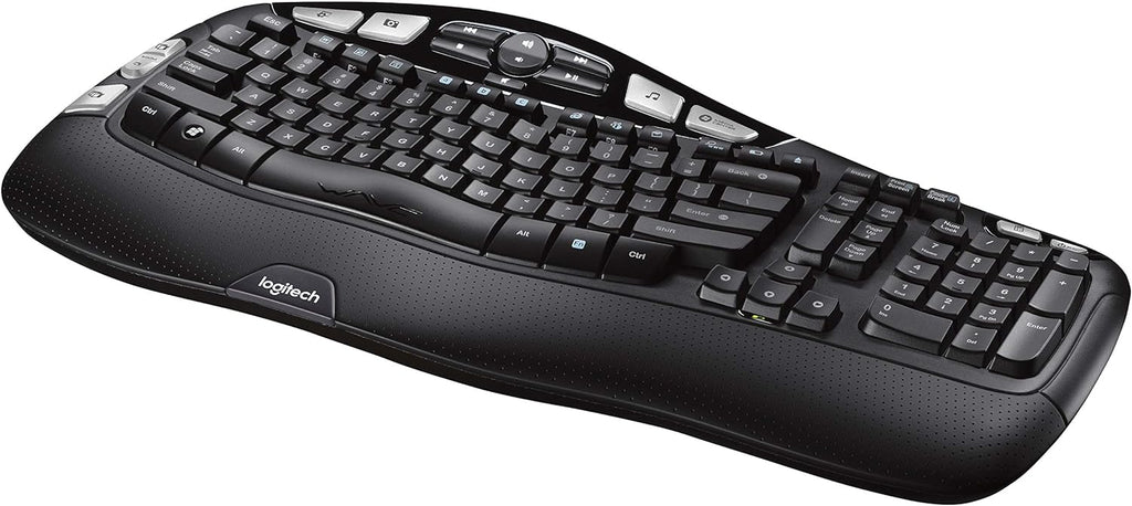 Logitech K350 Wireless Wave Ergonomic Keyboard with Unifying Wireless Technology - Black
