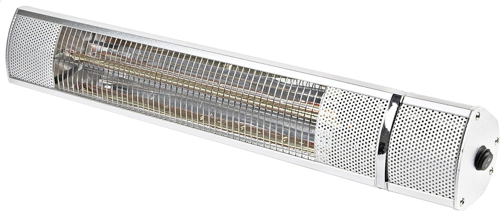 Comfort Zone CZPH20RSL Outdoor and Indoor Patio Heater - Wall-Mounted Heating Device with Halogen Tube and Adjustable Heat Output - Waterproof Warmer for Residential and Commercial Spaces