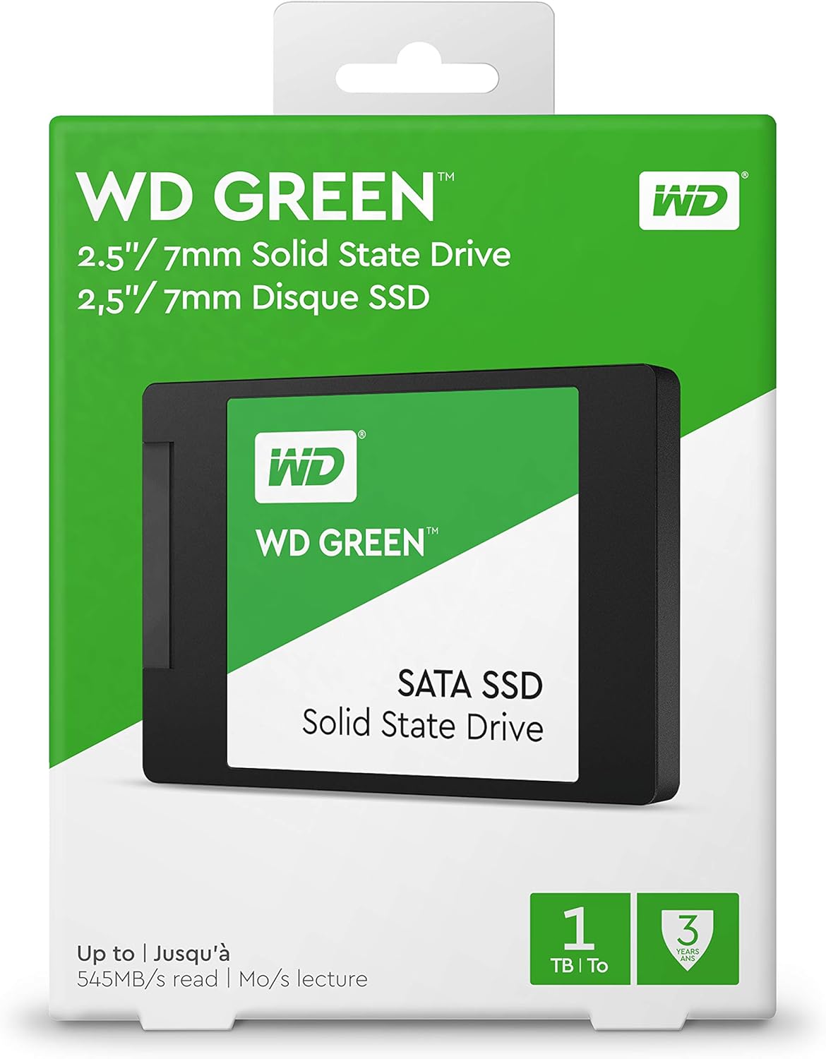 Western Digital 1TB WD Green Internal PC SSD Solid State Drive - SATA III 6 Gb/s, 2.5/7mm, Up to 550 MB/s - WDS100T2G0A