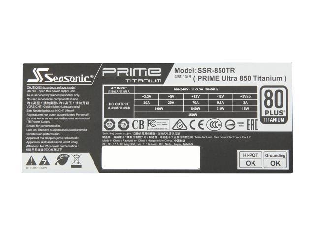 Seasonic Prime Ultra 850W 80+ Titanium Power Supply