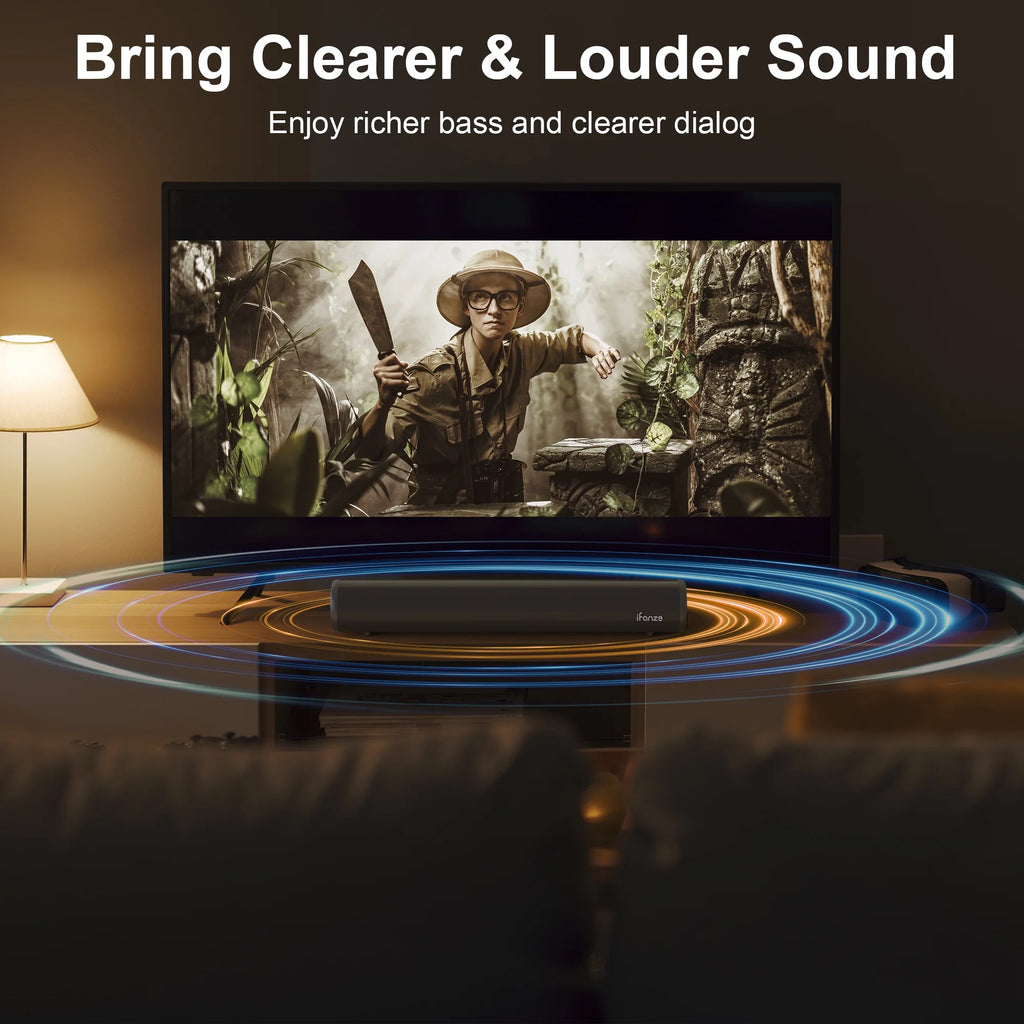 Sound Bar for TV, Bluetooth 5.0/HDMI-ARC/Optical/AUX/Coaxial/USB Wired & Wireless Connection Soundbar, Surround Sound System Smart TV Sound Bar with Built-in Subwoofers, Remote Control