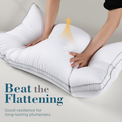 viewstar Bed Pillows King Size Set of 2, Hotel Quality, Down Alternative Big Pillow for Back, Stomach or Side Sleepers, Firm