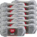 Red Heart Soft Yarn - Light Grey Heather, Multipack of 12